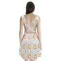 Stamping Pattern Yellow Split Back Mini Dress  View2