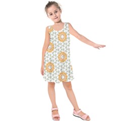 Stamping Pattern Yellow Kids  Sleeveless Dress