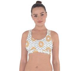 Stamping Pattern Yellow Cross String Back Sports Bra