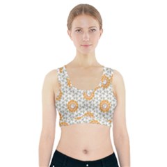 Stamping Pattern Yellow Sports Bra With Pocket