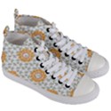 Stamping Pattern Yellow Women s Mid-Top Canvas Sneakers View3