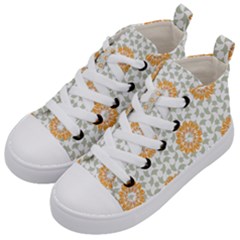 Stamping Pattern Yellow Kids  Mid-top Canvas Sneakers by HermanTelo