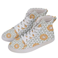 Stamping Pattern Yellow Women s Hi-top Skate Sneakers