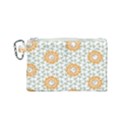 Stamping Pattern Yellow Canvas Cosmetic Bag (Small) View1