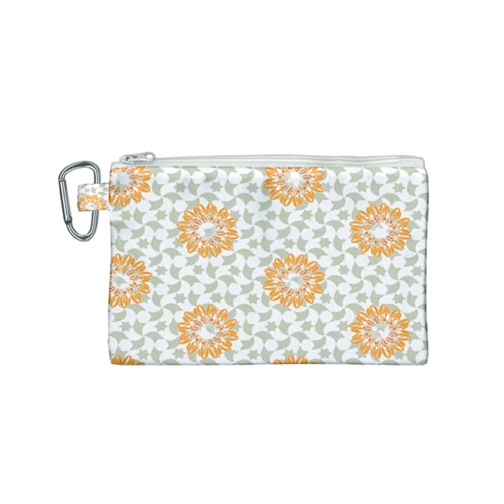 Stamping Pattern Yellow Canvas Cosmetic Bag (Small)