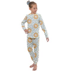 Stamping Pattern Yellow Kids  Long Sleeve Set 