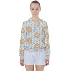 Stamping Pattern Yellow Women s Tie Up Sweat