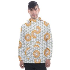 Stamping Pattern Yellow Men s Front Pocket Pullover Windbreaker by HermanTelo