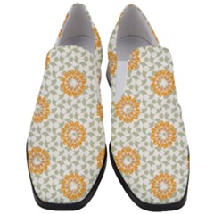 Stamping Pattern Yellow Slip On Heel Loafers