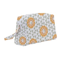 Stamping Pattern Yellow Wristlet Pouch Bag (medium)