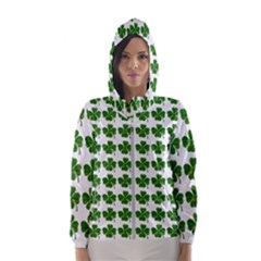 Shamrocks Clover Green Leaf Women s Hooded Windbreaker by HermanTelo