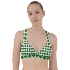 Shamrocks Clover Green Leaf Sweetheart Sports Bra