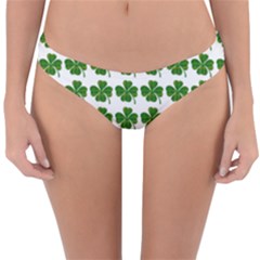 Shamrocks Clover Green Leaf Reversible Hipster Bikini Bottoms