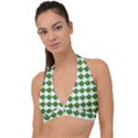 Shamrocks Clover Green Leaf Halter Plunge Bikini Top View1