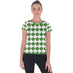 Shamrocks Clover Green Leaf Short Sleeve Sports Top 