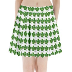 Shamrocks Clover Green Leaf Pleated Mini Skirt