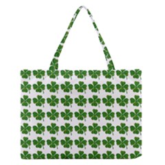 Shamrocks Clover Green Leaf Zipper Medium Tote Bag