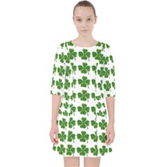 Shamrocks Clover Green Leaf Pocket Dress