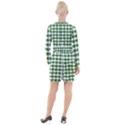 Shamrocks Clover Green Leaf Button Long Sleeve Dress View2