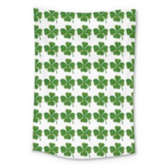 Shamrocks Clover Green Leaf Large Tapestry by HermanTelo