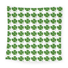 Shamrocks Clover Green Leaf Square Tapestry (large)