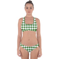 Shamrocks Clover Green Leaf Cross Back Hipster Bikini Set