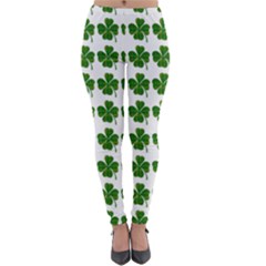 Shamrocks Clover Green Leaf Lightweight Velour Leggings