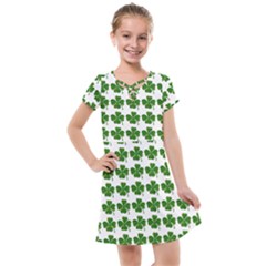 Shamrocks Clover Green Leaf Kids  Cross Web Dress