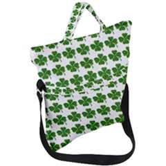 Shamrocks Clover Green Leaf Fold Over Handle Tote Bag