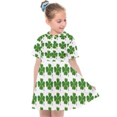 Shamrocks Clover Green Leaf Kids  Sailor Dress