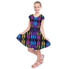 Raining Roses And Lotus Flowers Kids  Short Sleeve Dress by pepitasart