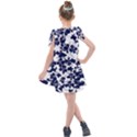 Navy & White Floral Design Kids  Tie Up Tunic Dress View2