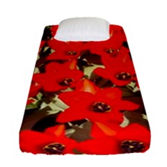 Columbus Commons Red Tulips Fitted Sheet (single Size) by Riverwoman