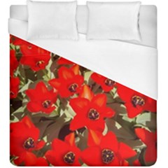 Columbus Commons Red Tulips Duvet Cover (king Size) by Riverwoman