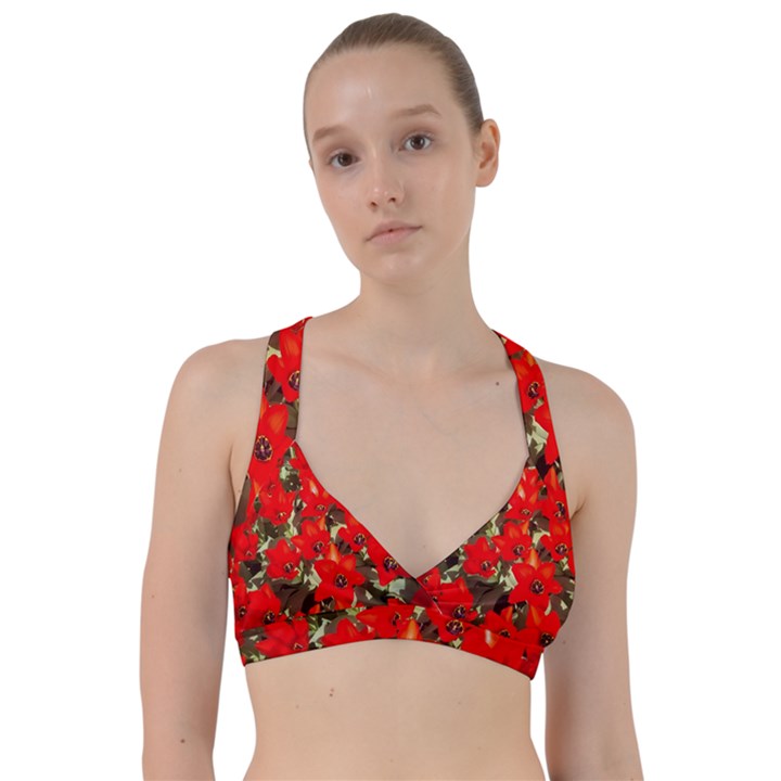 Columbus Commons Red Tulips Sweetheart Sports Bra