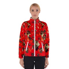 Columbus Commons Red Tulips Winter Jacket by Riverwoman