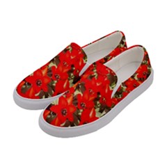 Columbus Commons Red Tulips Women s Canvas Slip Ons by Riverwoman