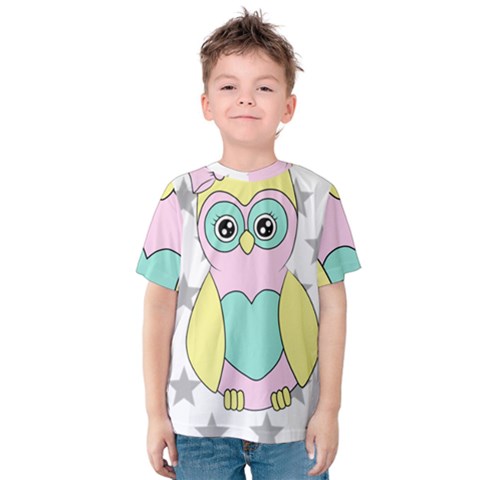 Sowa Child Owls Animals Kids  Cotton Tee by Sapixe