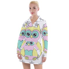 Sowa Child Owls Animals Women s Long Sleeve Casual Dress by Sapixe