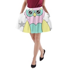 Sowa Child Owls Animals A-line Pocket Skirt by Sapixe