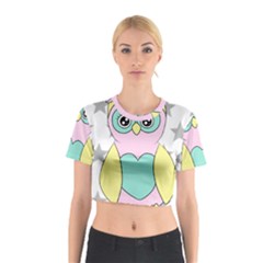 Sowa Child Owls Animals Cotton Crop Top by Sapixe