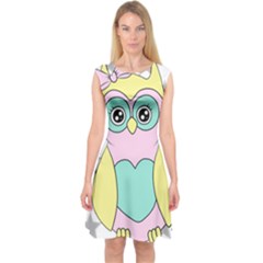 Sowa Child Owls Animals Capsleeve Midi Dress by Sapixe