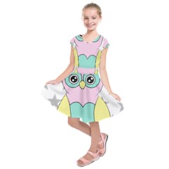 Sowa Child Owls Animals Kids  Short Sleeve Dress by Sapixe