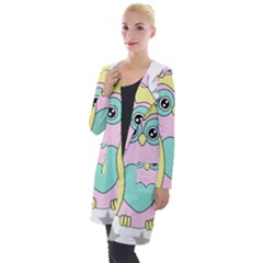 Sowa Child Owls Animals Hooded Pocket Cardigan by Sapixe