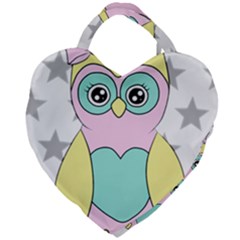 Sowa Child Owls Animals Giant Heart Shaped Tote by Sapixe