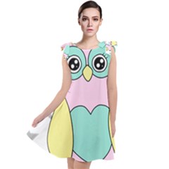 Sowa Child Owls Animals Tie Up Tunic Dress by Sapixe