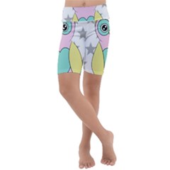 Sowa Child Owls Animals Kids  Lightweight Velour Cropped Yoga Leggings by Sapixe