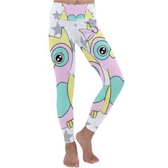 Sowa Child Owls Animals Kids  Lightweight Velour Classic Yoga Leggings by Sapixe