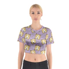 Corgi Pattern Cotton Crop Top by Sapixe