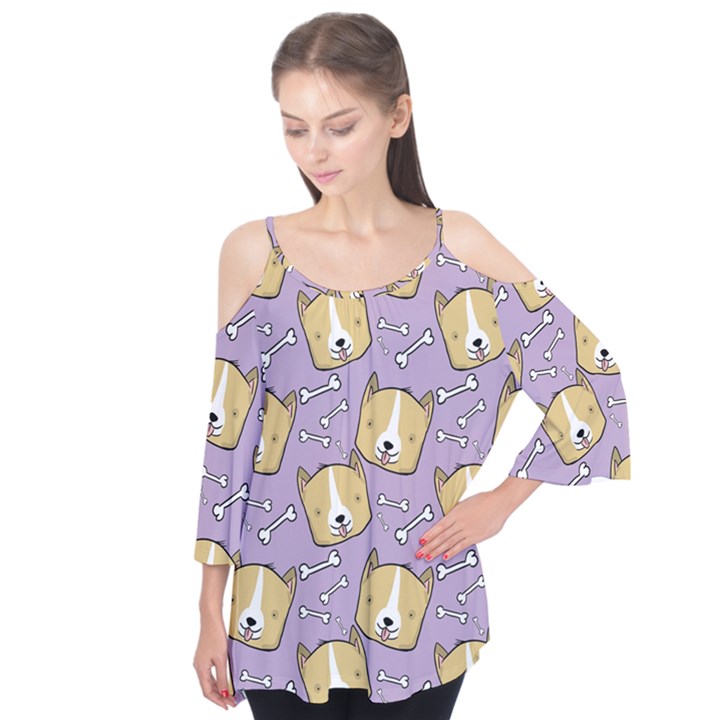 Corgi Pattern Flutter Tees